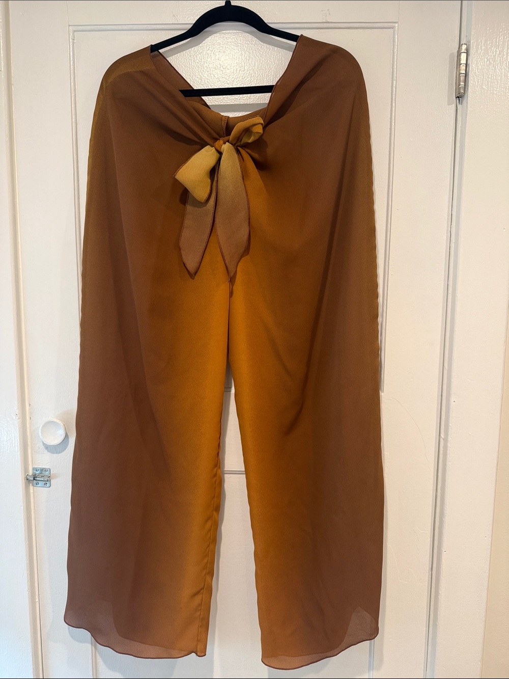 Wide-Leg Tie-Waist Beach Pants in Brown